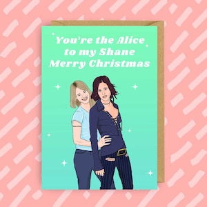La carte de Noël L Word Alice et Shane | Lesbienne | LGBTQ+ | Gays | Cartes queer | carte de Noël lgbt | carte de Noël lesbienne | saphique