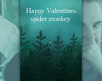 Hoa Hoa Hoa, Spooky season Edward, spider monkey, Birthday Card