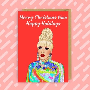 Carte de Noël Katya de Drag Race de RuPaul | Cartes LGBTQ, Drag Queen et Gay
