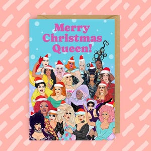 Carte de Noël Drag Race Drag Queens de RuPaul | LGBT | homosexuel | Cartes Gay | de voeux | Rupaul | LGBTQ+