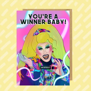 Blu Hydrangea geïnspireerde kaart | Verjaardag | Drag Race UK tegen De Wereld | Britse Hun | Drag Queen | LGBTQ-| Ru Paul's Drag Race | Ierse | Gay Kaarten