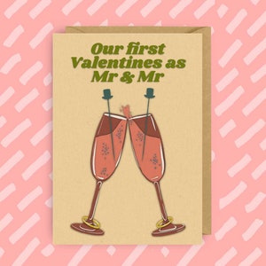 Nos premiers Valentins en tant que Mr & Mr | | de cartes de Saint-Valentin | LGBT | queer Cartes gays