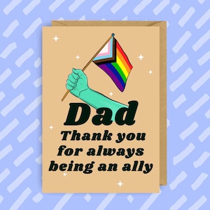 LGBT-kaart | bondgenoot | Papa | Vaderdag | Papa Verjaardag | homo | Lesbisch | LGBTQ+ | Trots | Trans | Biseksueel | Pansexueel | Niet-binair