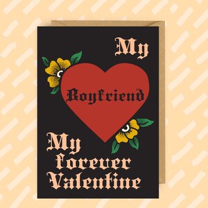 Tarjeta de San Valentín / Novio / Música alternativa emo / Tarjeta de amor gótica / San Valentín punk rock divertido / Amantes de la música / Emo mayor / Tatuaje