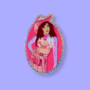 Adesivo Chappell Roan GLITTER / Pink Pony Club / LGBTQ+ / Queer / Saffico / Lesbico / Meme / Tiktok