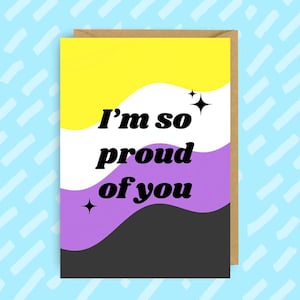 Niet-binaire coming-out gefeliciteerd kaart | LGBT | LHBTQIA | homo | Trots | Vreemd | Bi