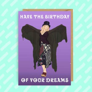 Funny Stevie Nicks Birthday Card: Fleetwood Mac Fan Art image 1