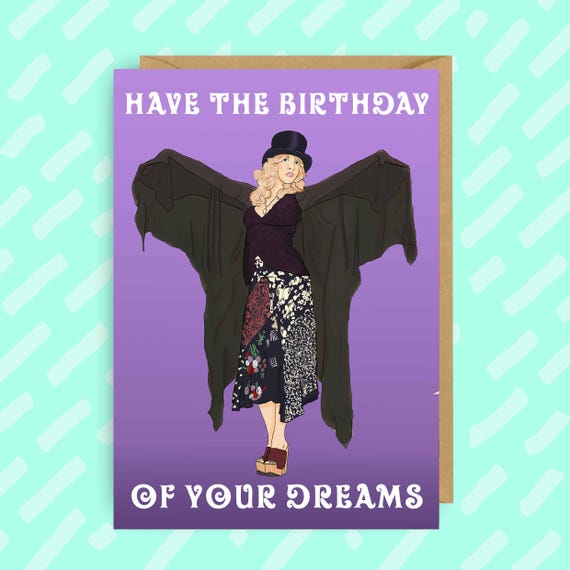Funny Stevie Nicks Birthday Card: Fleetwood Mac Fan Art