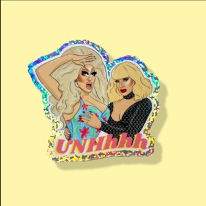 Trixie und Katya Aufkleber | LGBT | Queer | Drachenkönigin | Schwule Karten | RuPaul's Drachenrennen | UNHHHH