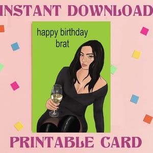 Carte d'anniversaire en téléchargement numérique Charli xcx, modèle A4, téléchargement immédiat, impression bricolage à la maison carte d'anniversaire LGBTQ originale pour son enfant gay