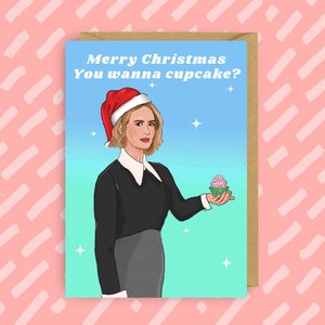 Sarah Paulson Cupcake Carte de Noël | AHS | | lesbienne LGBT | LGBTQ