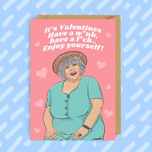 Miriam Margolyes Karte zum Valentinstag | LGBT | Queer | Schwule Karten | Schwule Valentinsgrüße