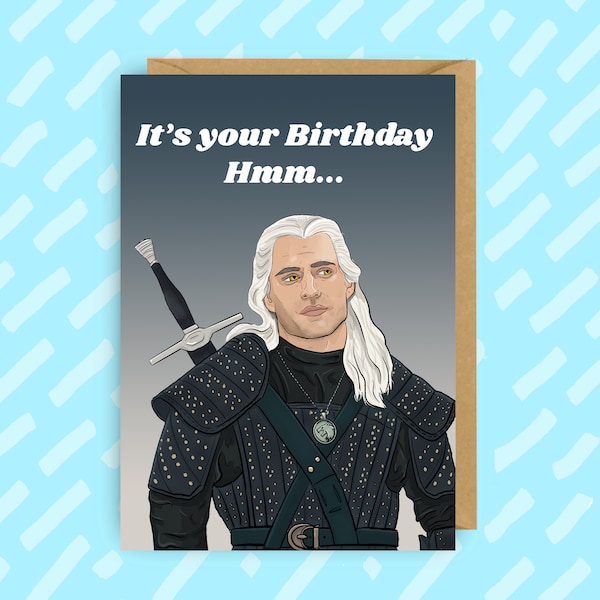 The Witcher Birthday Card | Henry Cavill | Geralt of Rivia | Gamer | Gaming | Card for Him | for Brother | for Friend | TV Show