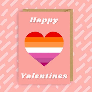 Joyeuses Saint-Valentines Lesbiennes Flag | LGBT | Queer | Cartes Gay