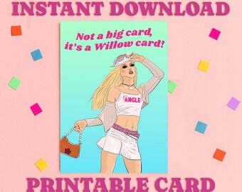 Willow Pill Drag Race Birthday Card: Printable LGBTQ+ Greeting (Digital Download)