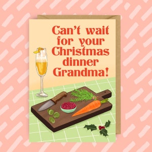 Votre dîner de Noël | Carte de Noël | Grand-mère | Grand-père | Carte de dîner | Fête | Célébrer