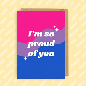 Bisexuel Coming Out Carte de félicitations | LGBT | LGBTQIA | Gay | Fierté | Queer | Bi