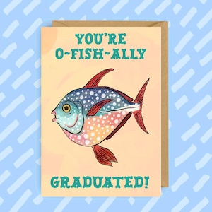 Du bist O-Fish-Ally graduiert! | Abschlusskarte | Glückwunschkarte | grad Geschenk | Jahrgang 2025 | College-Abschluss | Abitur | Klasse Karte