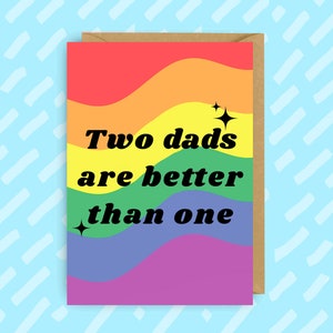 Gay Dads Vatertagskarte | LGBT | Queer | Schwule Karten | Zwei Papas sind besser als einer