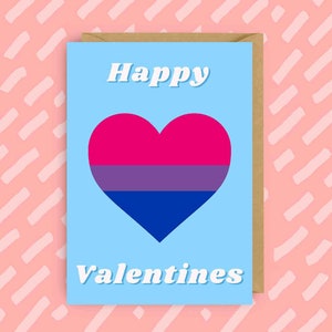 Joyeuses Saint-Valentins Bisexual Pride Flag | LGBT | Queer | Cartes Gay