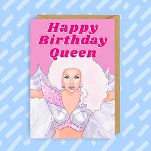 Tarjeta de cumpleaños de Farrah Moan | RuPaul's Drag Race | LGBTQ+ | Drag Queen | Gay Cards