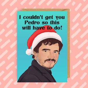 Carte de Noël Pedro Pascal | LGBT | Noël gay | Papa | Carte drôle | Zaddy