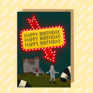 Carte d'anniversaire Halloween | Coccinelle | Jus | gothique | Jus | Alt | Effrayant | Classique culte | gothique | Films | Films Anniversaire | Anniversaire des années 80