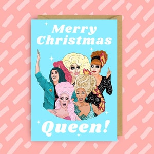 Ru Paul's Drag Race Christmas Card | LGBTQ | Drag Queen | Karty gejowskie