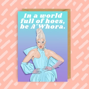 A'Whora RuPaul's Drag Race UK Verjaardagskaart | LGBT-| Queer | Drag Queen | Gay Cards | RPDR