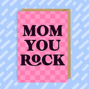 Mom You Rock | Moederdagwenskaart | Queer | LHBT | Gay-kaart | Coole moeder
