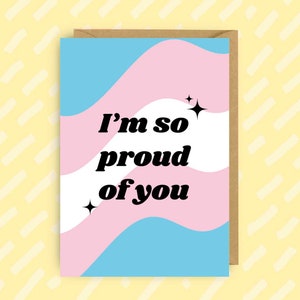 Carte de félicitations pour le coming out trans | LGBT | LGBTQIA | Transgenre | Transexuel | Fierté