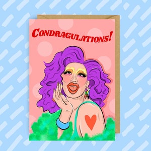 Tarjeta de Drag Queen | LGBT | Queer | Drag Queen | Tarjetas Gay | Cumpleaños | Orgullo | LGBTQ+