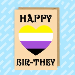 Happy Bir-zij | Niet-binair | Enby | LGBTQ+ | Zij/hen | Queer-verjaardag | LHBT | Grappig