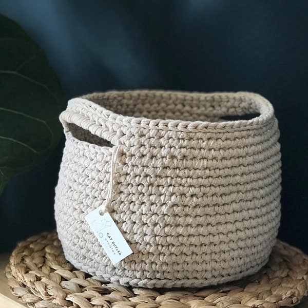 Crochet Storage Basket - Small | Made to Order | Custom Made Storage Basket | Bathroom Storage | Bedroom Storage