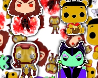 Disney/Marvel Inspired Funko Pop Stickers