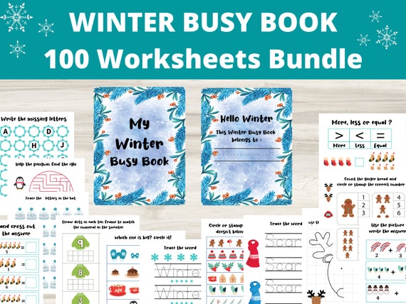 Winter worksheets bundle Winter Busy Book Winter Activities