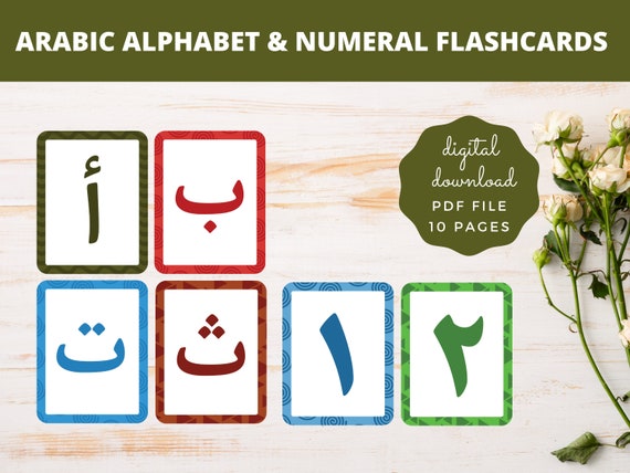 Arabic Alphabet And Numeral Flashcard Arabic Flashcards Etsy