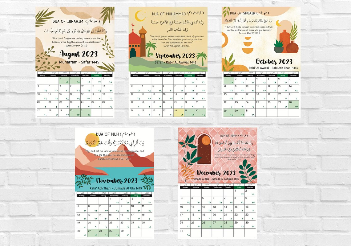 Islamischer Kalender 2023 1444 1445 H Hijri Kalender Etsyde