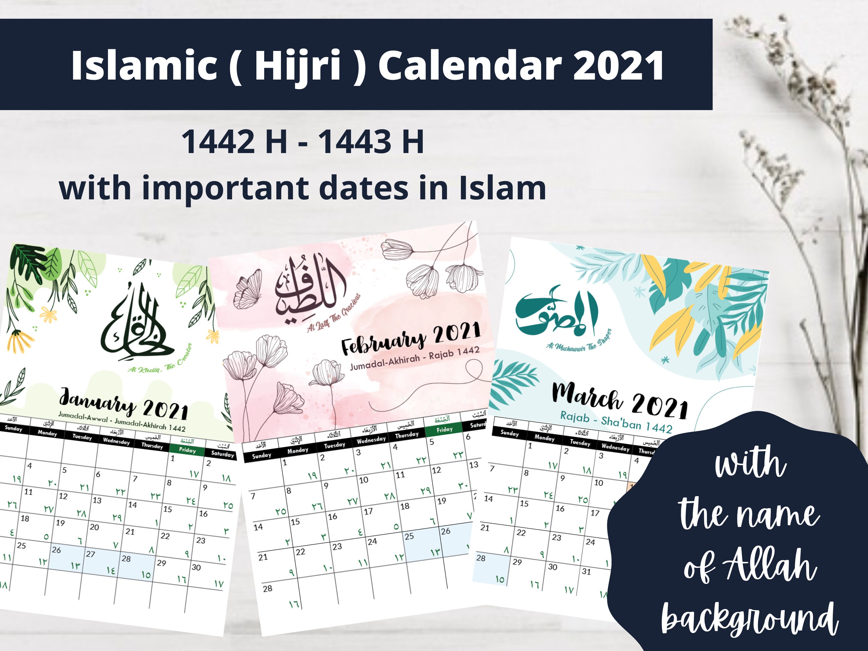 Islamic hijri Calendar 28 28 H 28 H Islamic  Etsy