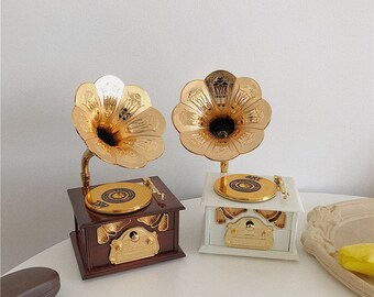 Vintage Gramophone Music Box Kid Gift Collectibles Home Classic Decor Phono #Buy