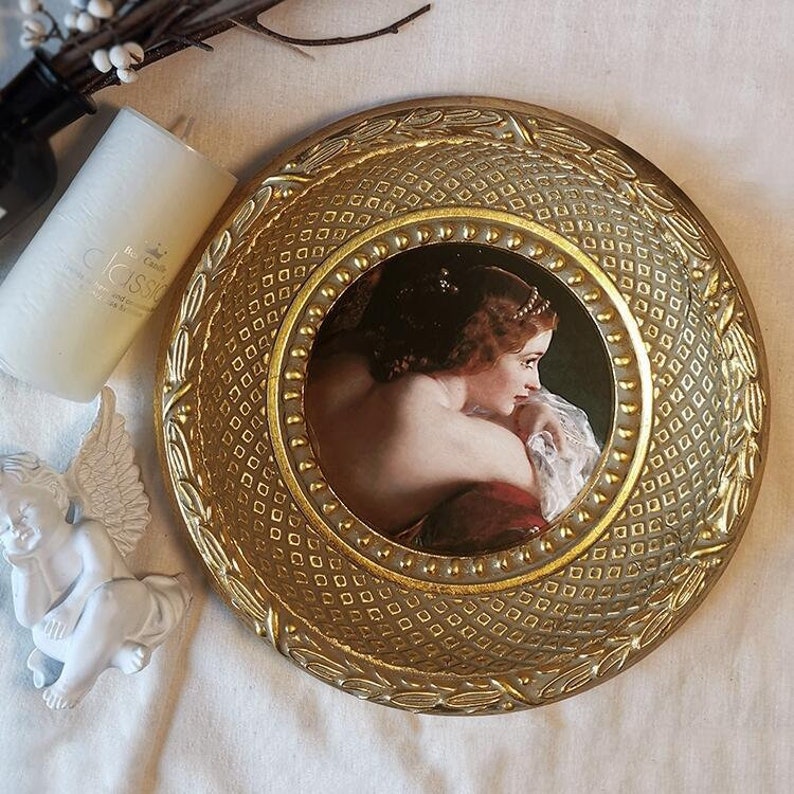 Baroque frame round rococo golden retro vintage home decor classical resin victorian