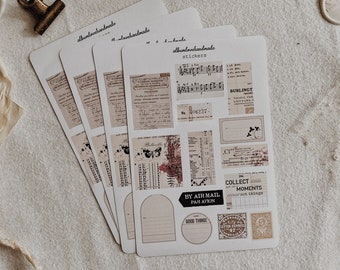 Collage Stickers: Matte & Transparent Scrapbook Stickers (14pc)