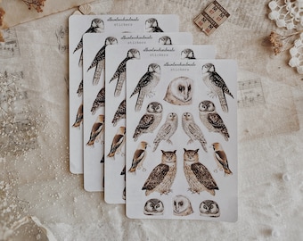 Stickers | Owl Sticker Sheet | Autumn Theme | Fall Theme | Bujo Stickers | Planner Stickers | Journalling | 14 pieces