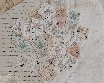 Stickers | tickets | vintage tickets | mixed | set 20 pieces