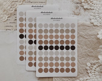 Stickers - circle | dots | solid color | set 63 pieces