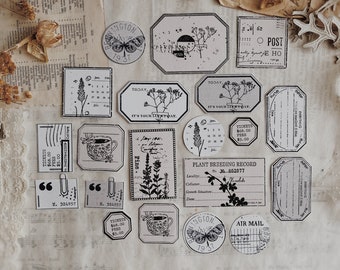 Ephemera Pieces | Cut Outs | Beige Ephemera | Labels | Paper Goodies | Journal Ephemera | Set of 20 pieces