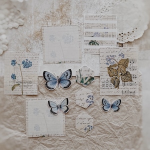 Stampabile / A4, 8,5x11 / Effimera / Etichette / Digitale / Floreale / Download immediato / Blu