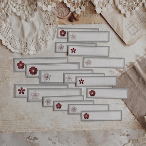 Étiquettes | Thème fleur de sakura | Étiquettes de collage | Cartes papier | Étiquettes Happy Mail | Ensemble 17