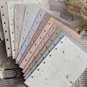 Ring Journal with handmade paper insert, mixed colors, 15 pages size: A7/ M5 only insert A7