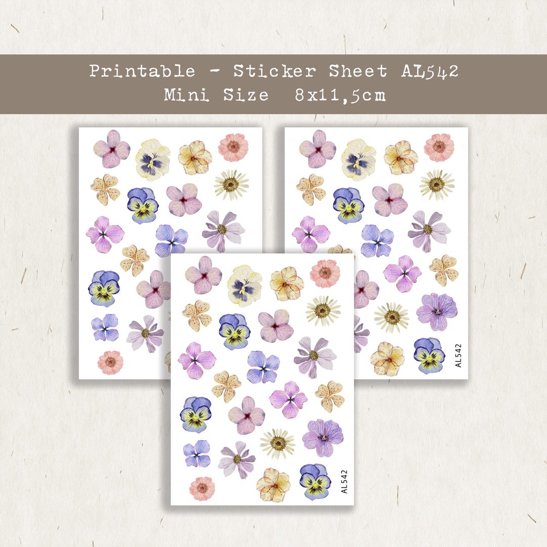 Sticker Mini Spring Roll Spring Flowers Mini Sticker Sheet | Printable Planner Stickers (digital ...